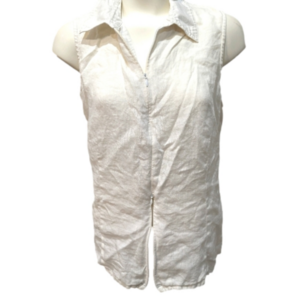 Liz Claiborne white sleeveless button down top